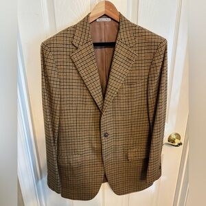 Belvest Sport Jacket 42R guncheck wool & cashmere, 3 roll 2 style. Made in Italy